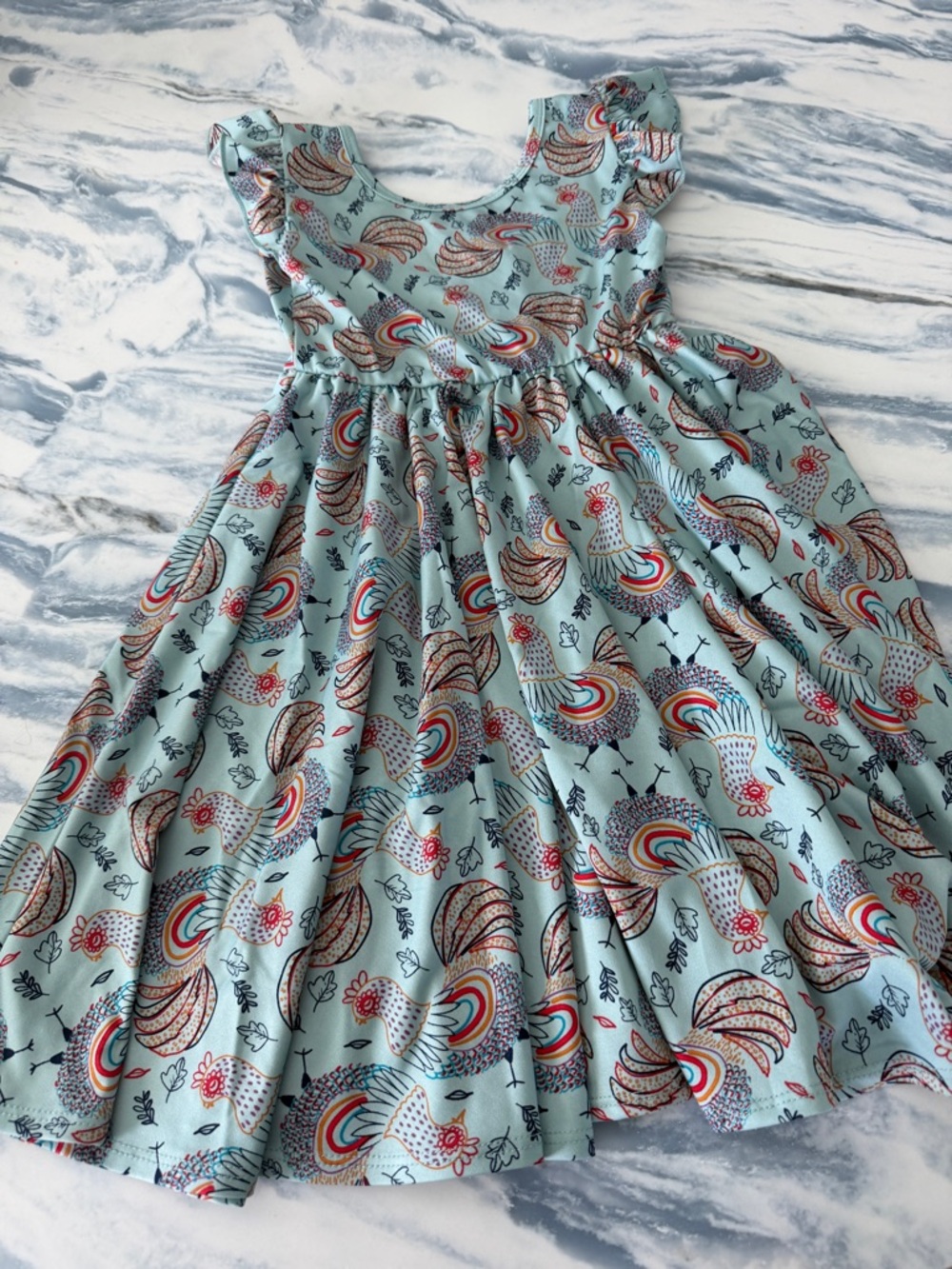 Lot of 3 Dot Dot Smile Vintage Twirl Girl Dresses Size 5/6 Rooster Rare - Picture 3 of 4